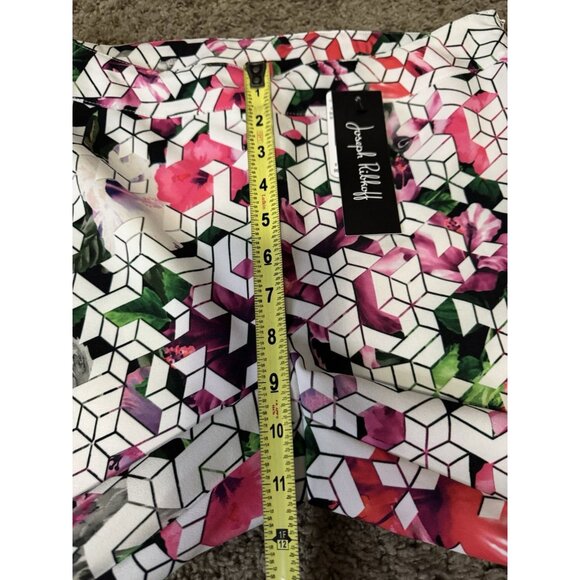 NWT JOSEPH RIBKOFF Floral Geometric Pull On Ankle Pants Artsy Career Sz 8 29x26 - Picture 6 of 8